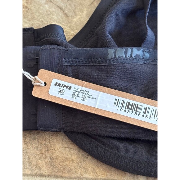 Skims Cotton Logo Demi Bra Soot Size 42DD - Picture 8 of 8